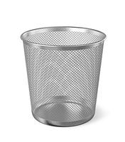 Metal paper bin isolated photo