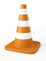 Orange highway traffic cone photo