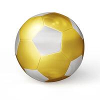 Golden soccer ball isolated photo