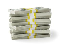 Money stack on white photo