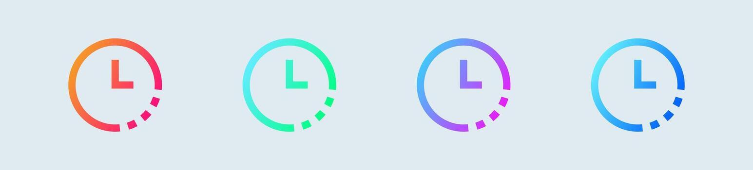 Timer line icon in gradient colors. Countdown signs illustration. vector