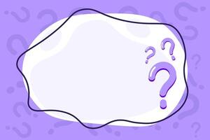 Question mark and bubble chat with copy space background. Purple quiz banner template. vector