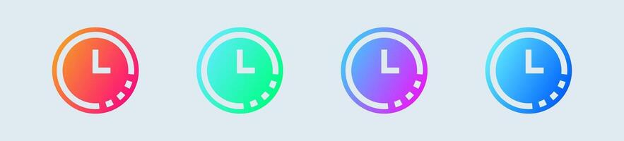 Timer solid icon in gradient colors. Countdown signs illustration. vector