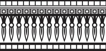 monochrome seamless Egyptian border. Endless black Ornaments of Ancient Egypt. Geometric African frame. vector