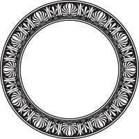 monochrome black round classic greek ornament. European ornament. Border, frame, circle, ring Ancient Greece, Roman Empire vector