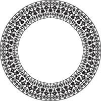 monochrome round ornament of ancient Egypt. Circle Border, frame in pyramids vector