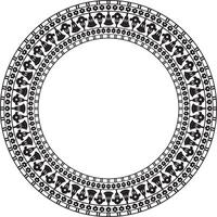 monochrome round ornament of ancient Egypt. Circle Border, frame in pyramids vector