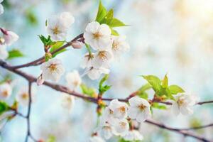 Blooming sakura cherry blossom photo