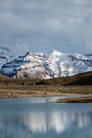 Dhankar Lake. Spiti Valley, Himachal Pradesh, India photo