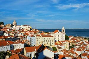 View of Lisbon from Miradouro de Santa Luzia viewpoint. Lisbon, Portugal photo