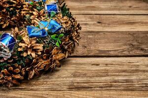 Christmas wreath close up photo