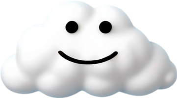 A fluffy cloud shaped like a face. AI-generated. png