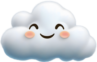 A fluffy cloud shaped like a face. AI-generated. png