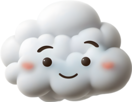 A fluffy cloud shaped like a face. AI-generated. png