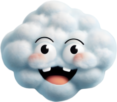 en fluffig moln formad tycka om en ansikte. ai-genererad. png