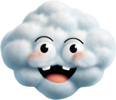 A fluffy cloud shaped like a face. AI-generated. png