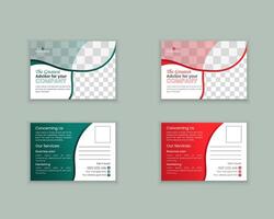 Professional and Creative business postcard design template vector