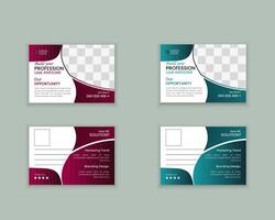 Professional and Creative business postcard design template vector