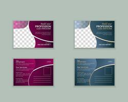 Professional and Creative business postcard design template vector