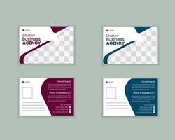 Modern business and corporate postcard design template for marketing agency vector