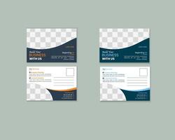 Modern and creative minimalist marketing postcard design template vector