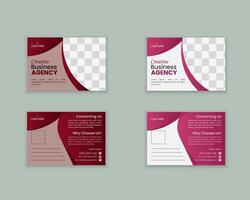 Professional and Creative business postcard design template vector