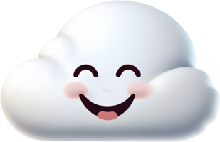 A fluffy cloud shaped like a face. AI-generated. png