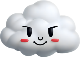 A fluffy cloud shaped like a face. AI-generated. png