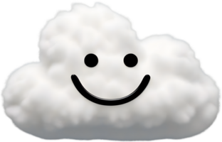 A fluffy cloud shaped like a face. AI-generated. png