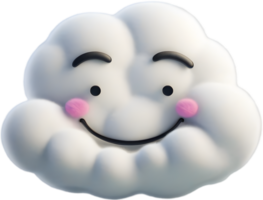 A fluffy cloud shaped like a face. AI-generated. png