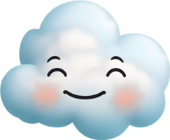 A fluffy cloud shaped like a face. AI-generated. png