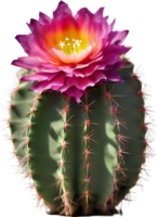 A vibrant cactus flower in full bloom. Ai-generated. png