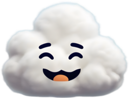 A fluffy cloud shaped like a face. AI-generated. png