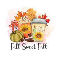 Fall sweet fall Autumn Leaf Coffee Pumpkin sunflower png