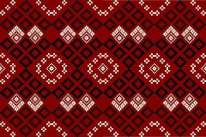 Pixel pattern ethnic oriental traditional. design fabric pattern textile African Indonesian Indian seamless Aztec style abstract illustration for print clothing vector