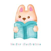 Rabbit go to school . vector