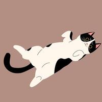 gato diferente actitud dibujar vector