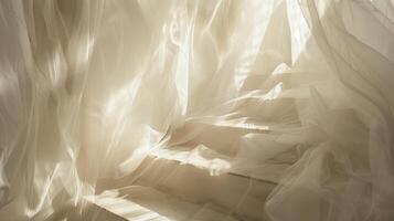 White linen fabric draped over a white staircase. photo