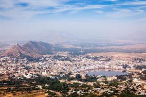 Holy city Pushkar. . Rajasthan, India photo