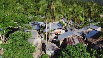 Dilapidated huts in an Asian village video