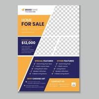 Real Estate Flyer template design and property or home sale flyer layout design vector