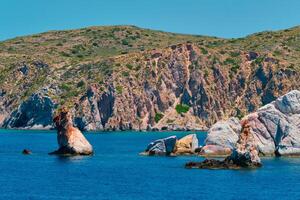 Rock formations in Aegean sea photo