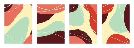 Minimalist abstract hand drawn set background. vector