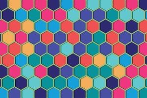 Colorful hexagonal with shadow background. Honeycomb background. vector