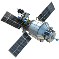 Realistic space satellite, transparent background png