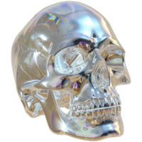 Realistic crystal skull, transparent background png