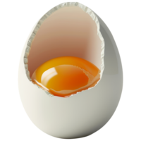 Broken egg shell contains egg yolk, transparent background png