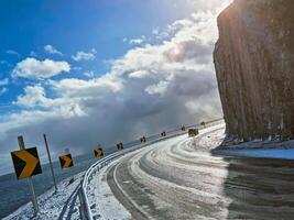 Road in Norway in winter photo