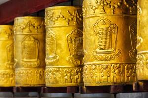 Prayer wheels in Tabo Monastery photo