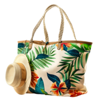 Beach Bag Summer Accessories for Holiday Vacation Isolated on Transparent Background png